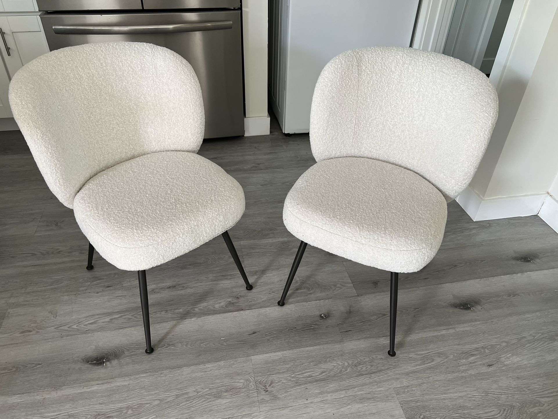 West Elm White Boulce Dining Chairs