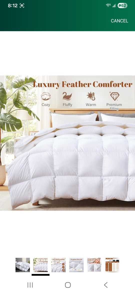 Cosybay Full Size Feather Down Fiber Comforter $50