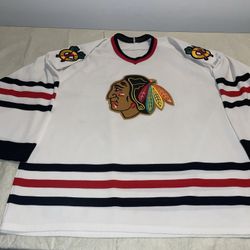 Chicago Blackhawks Hockey Jersey Mens Xl Ccm Vintage 90s NHl White Clean Mic