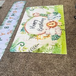 Happy Birthday Banners Animals