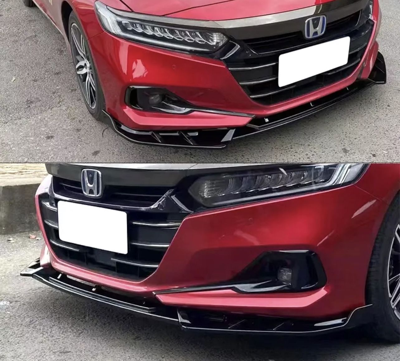 IKON V3 Style For 2021 2022 Honda Accord 3pcs PP Glossy Front lip For