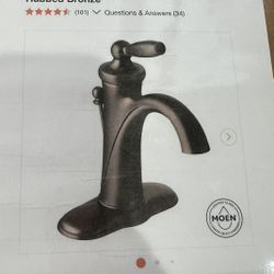 MOEN Brantford Single-Handle Single Hole High-Arc Bathroom Faucet in Oil Rubbed Bronze