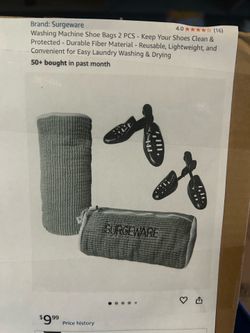 Shoe cleaner bag for washing machine/drying kit