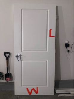 Used door – approx. 35⅝″ wide × 78⅞″ tall