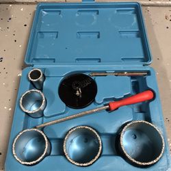Drill Master 9-piece Tungsten Carbide Grit HOLE SAW Kit with Case 