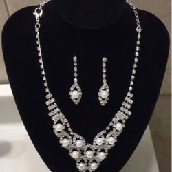 Bridal Crystal Pearl Wedding Party Prom Set