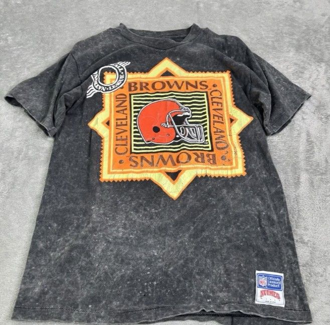 Vintage 90s Cleveland Browns NFL Short Sleeve T Shirt Men's Size Medium Gray