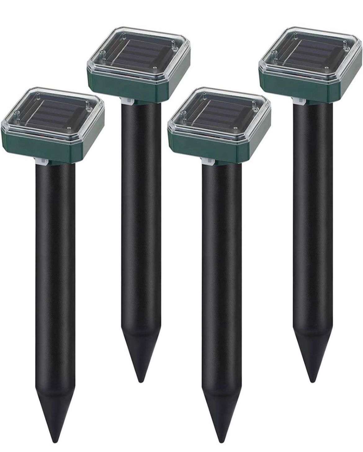 Pack of 4 Solar Mole Repellent Sonic Gopher Repellent Animal Repeller Solar