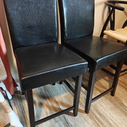 2, very dark brown espresso, Chair w/Rubber Wood Legs
