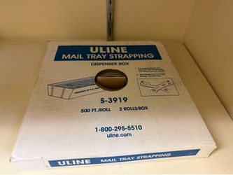 Mail tray strapping