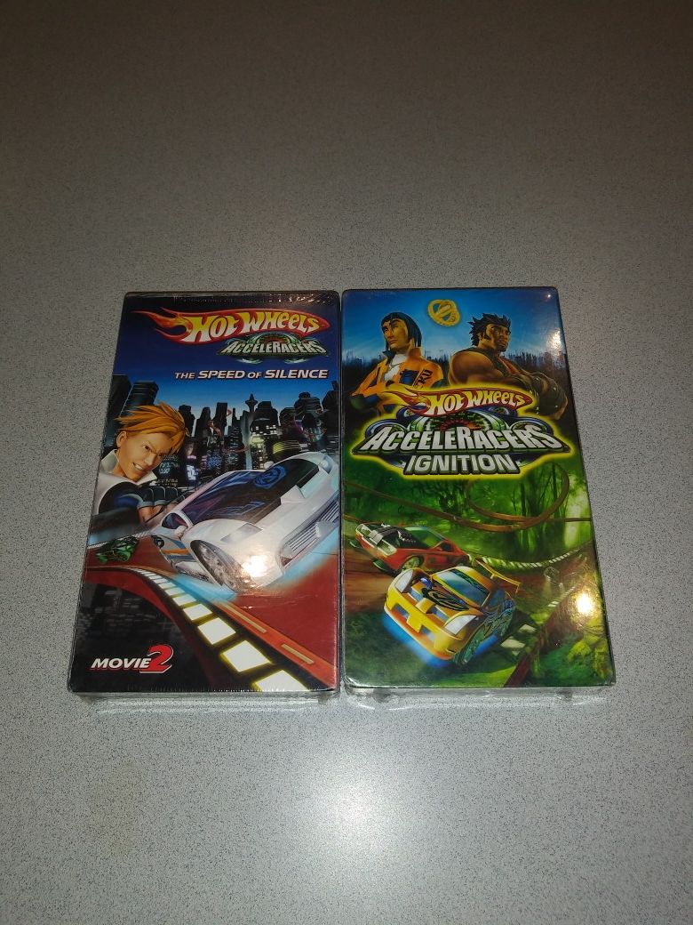 TWO HOT WHEELS VHS MOVIES BOTH NEW FACTORY SEALED. ACCELERACERS IGNITION & THE SPEED OF SILENCE