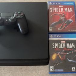 PS4 Slim With Controller And Games 
