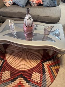 Living room glass table