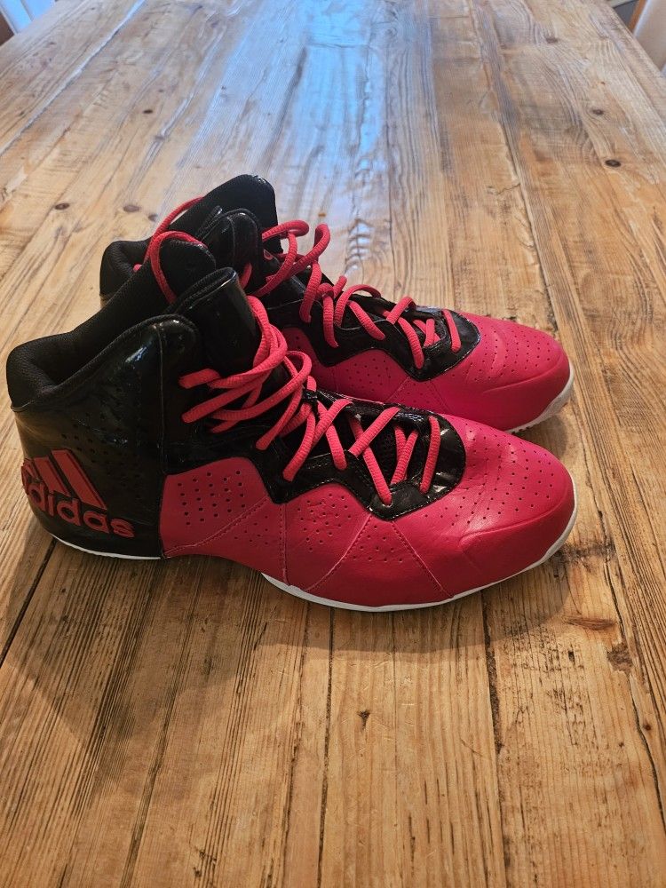 ADIDAS TORSION SYSTEM BLACK AND RED BASKETBALL SHOES GOOD CONDITION MEN'S SIZE 12