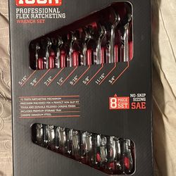 ICON SAE Professional Flex Head Ratcheting Combination Wrench Set