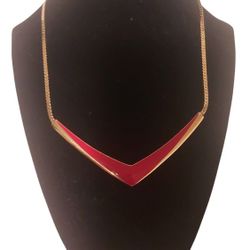 Trifari Red Enamel Pendant 
