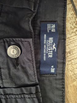 Hollister-Black High-Rise Vintage Baggy Cargo