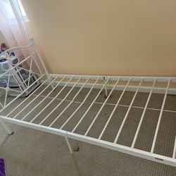 Big Metal Single Bed With Slats 