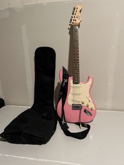 Pink Fender Guitar