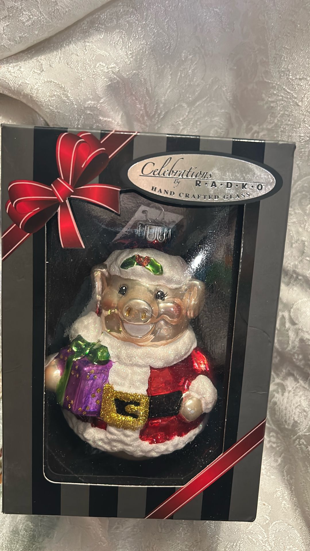 Hand  Crafted Glass Christmas Ornament By R•A•D•K•O