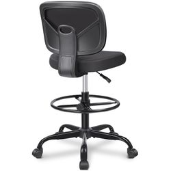 Tall Office Stand Desk Chair | Adjustable height | Footring | Drafting