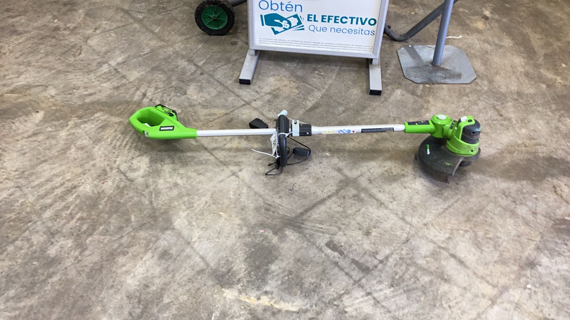 Green Works Electric Weed Eater With Battery And Charger