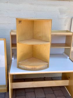 Kids Toddlers Lakeshore Birch Wood 24”Corner Bookcase