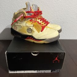 Off White x Jordan 5 Retro Sail Size 8
