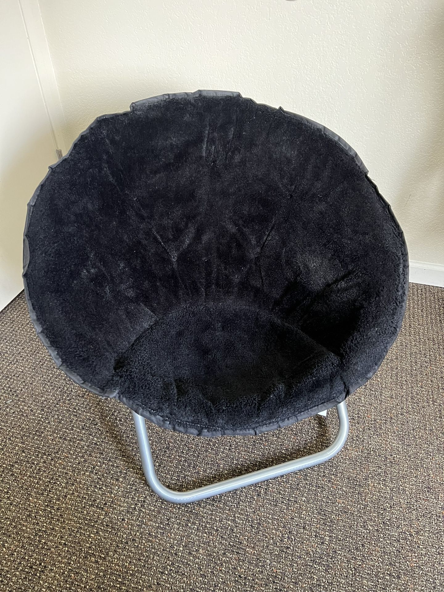 Mainstays Faux Fur Saucer Chair Black