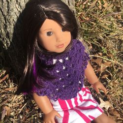 American Girl Hat, Scarf And Pancho