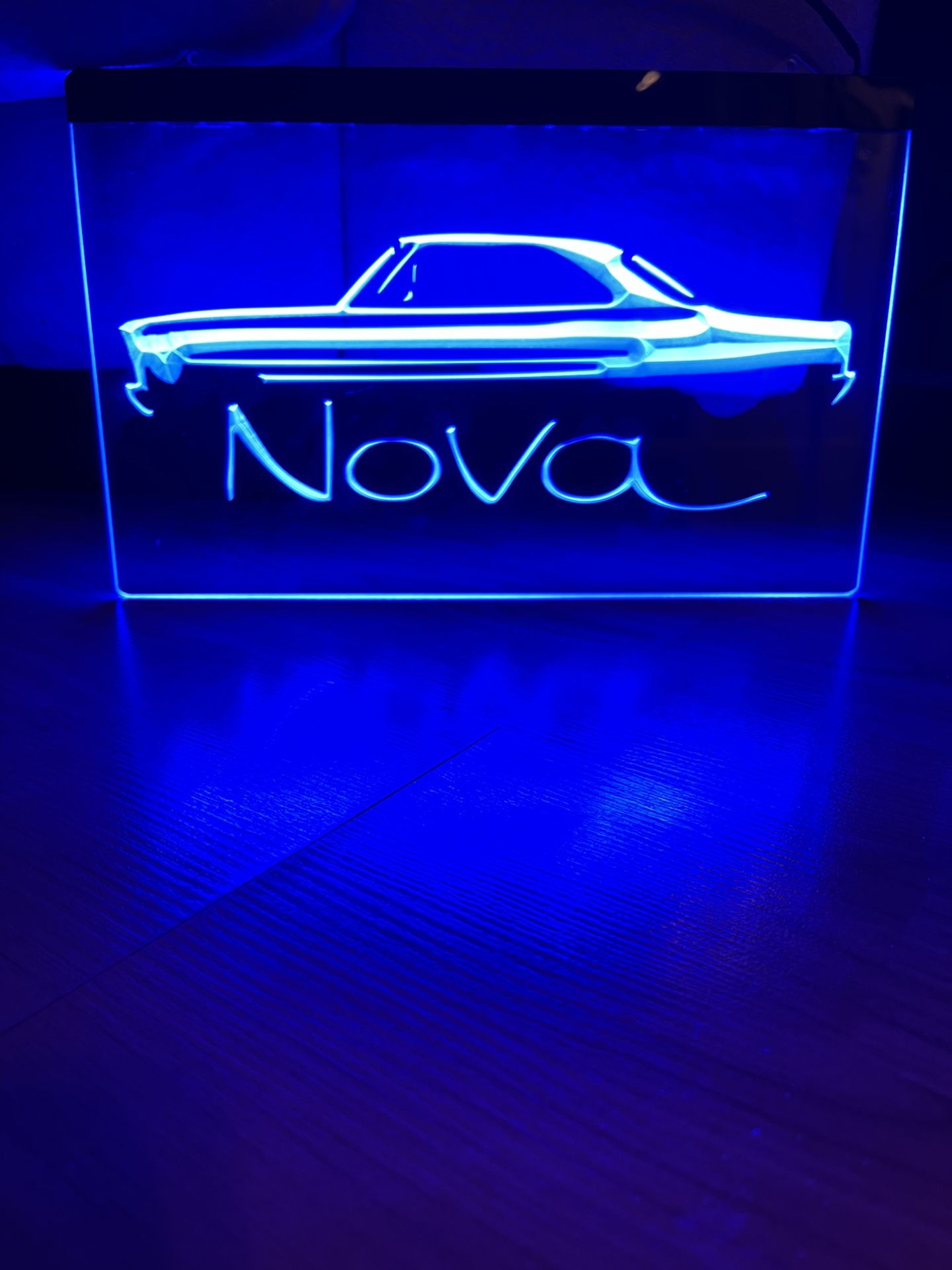 CHEVROLET CLASSIC NOVA LED NEON BLUE LIGHT SIGN 8x12