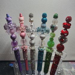 Custom beaded writing pens
