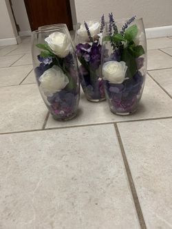 Glass floral table centerpieces for sale