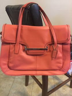 Coral coach briefcase/satchel