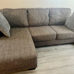 90" Ashley Sectional + Cover & Pillows