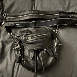 Alexander Wang Mini Marti Bag Black Calfskin Leather With Paladium Hardware And   Zippers 