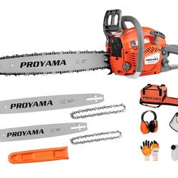 PROYAMA 58CC 2-Cycle Gas Powered Chainsaw, 16-Inch Top Handle Chain Saw, Gasoline Chainsaw 20-Inch for Tree Wood Cutting