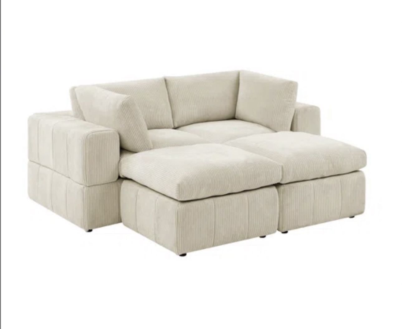 Laurynn 4 - Piece Corduroy Sectional