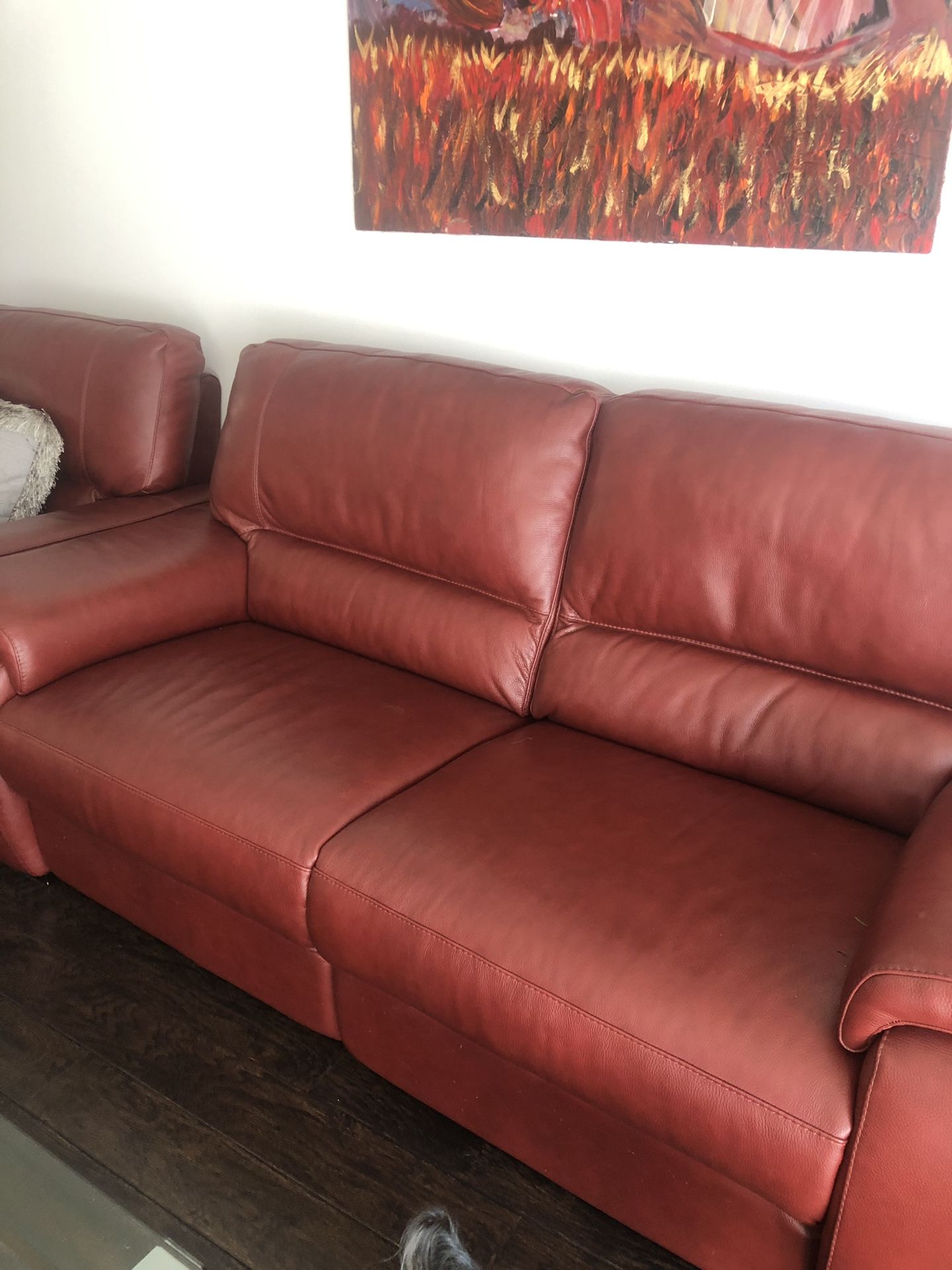 Italian Leather Power Recliners Sofa and power recliner Chair.