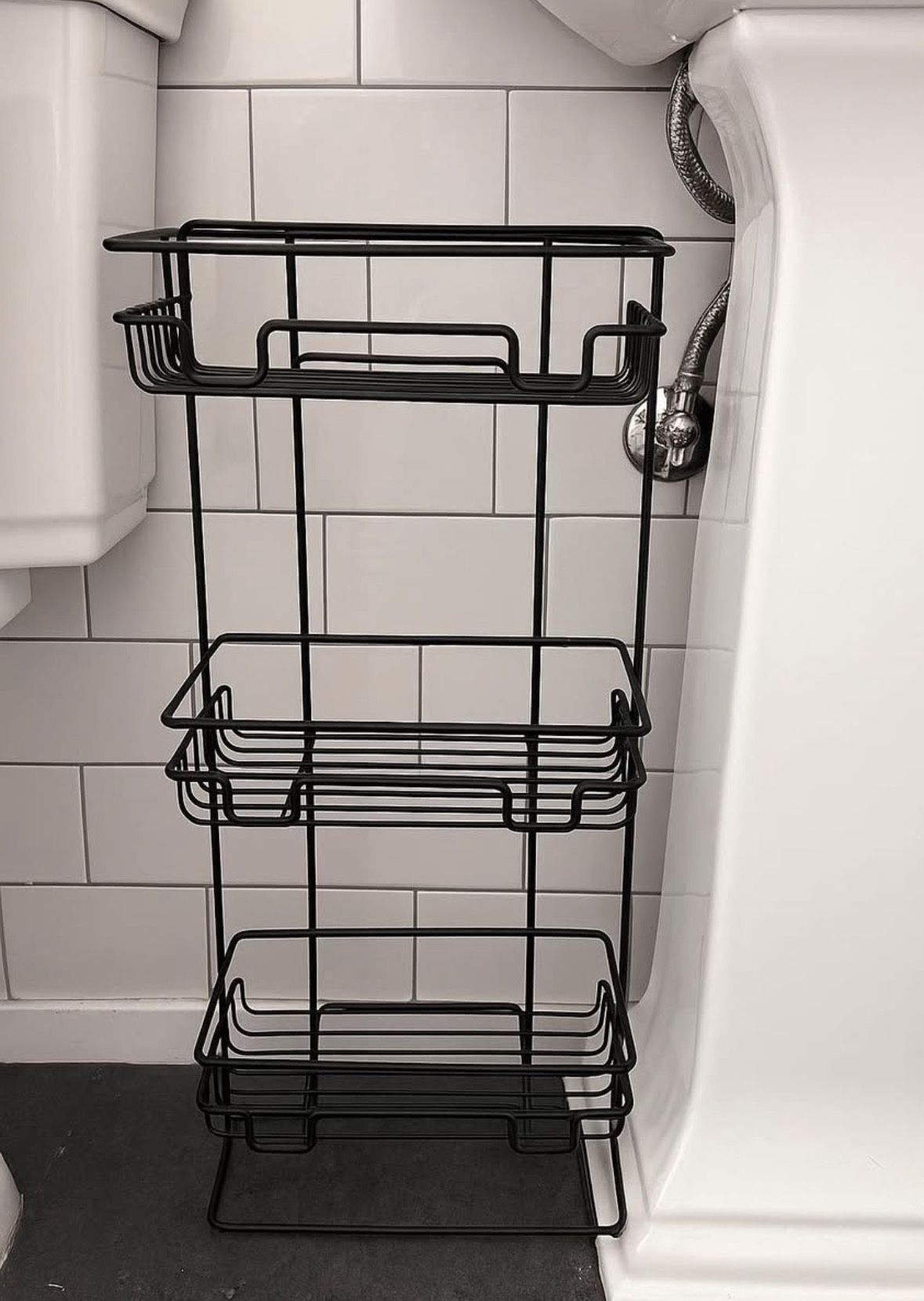 Black 3-Tier Bathroom Storage Rack