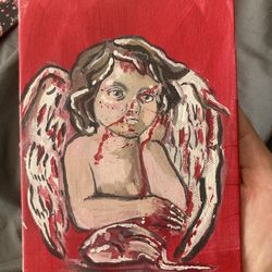 Hand Painted Gothic Angel 