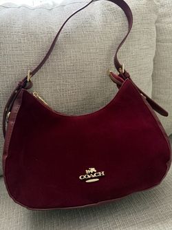 Coach New York Burgundy Suede Hobo Bag Dupe
