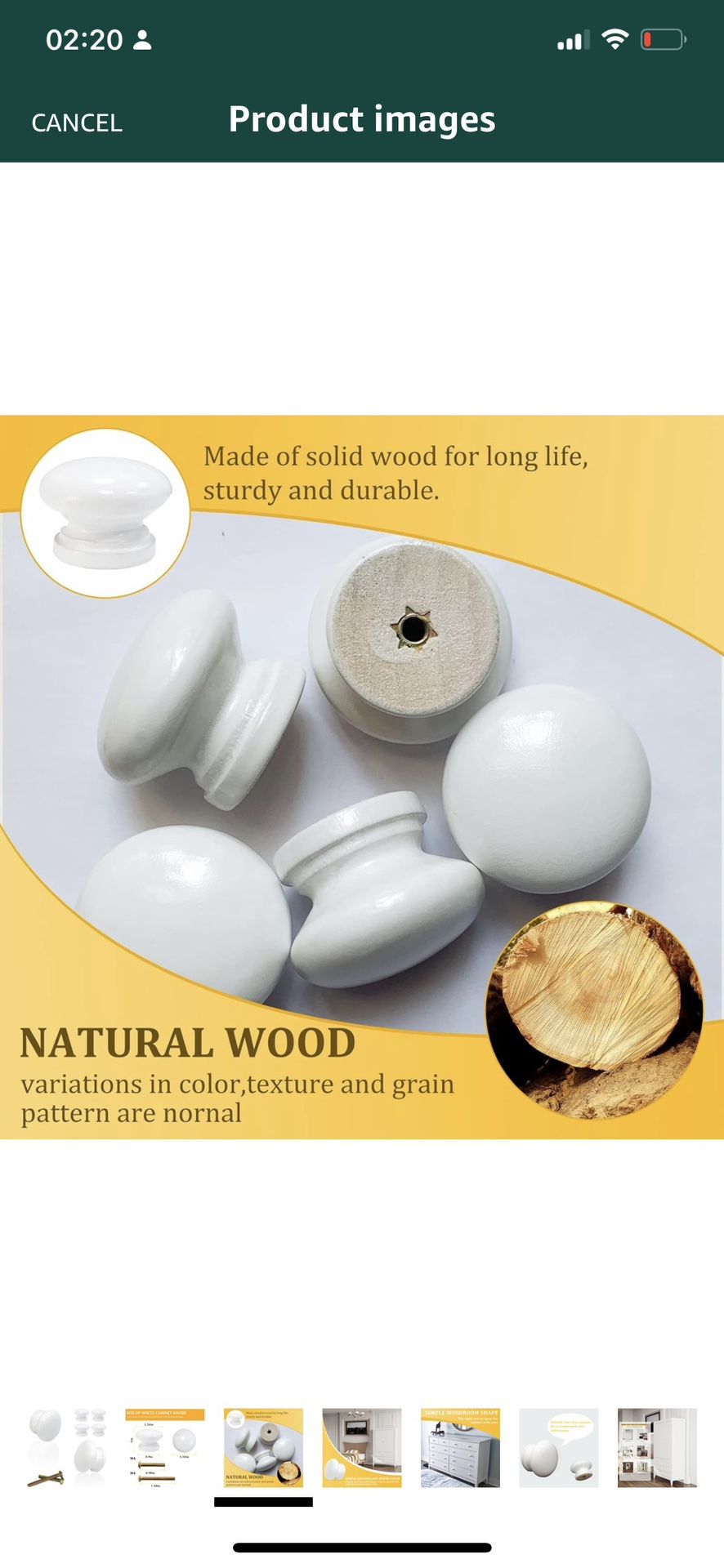 10PCS Drawer Knob Pull Handle Wooden Kitchen Cabinet Knobs Mushroom Shape with Screws for Home Office Kitchen Cabinet Cupboard Dresser DIY