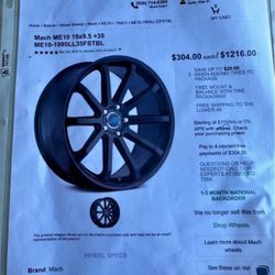 Black 19” Rims & Tires Offset