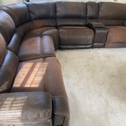Leather (Faux) Brown Sectional