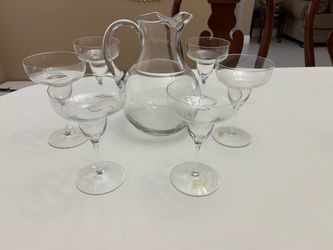 Toscany Glass Pitcher and Margarita Glasses Set