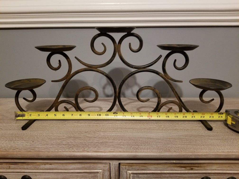Candleholder; brown and black; holds 5 candles- $12