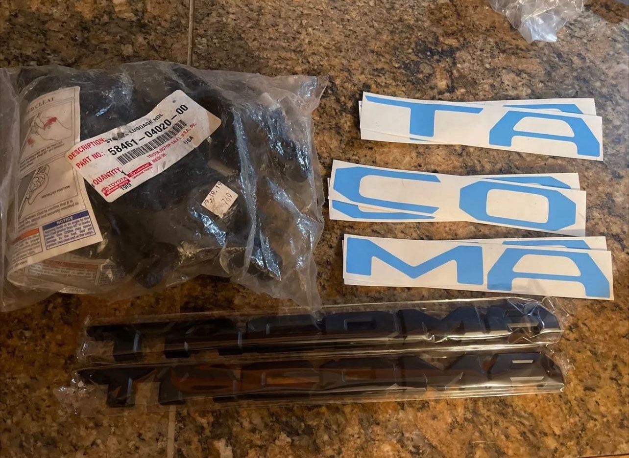 2020 OEM Tacoma bed rail tie downs, Emblem overlays & Stickers