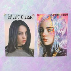 Billie Eilish Canvas Poster Print Wall Art Aesthetic 11x16 Set Of 2