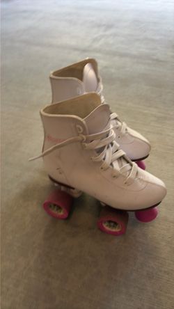 White Roller Skates with Pink Wheels